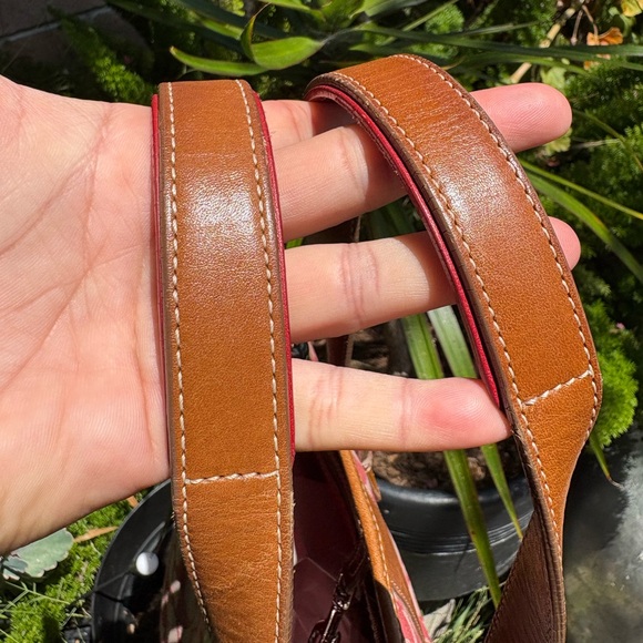 COACH Signature Logo Red and Brown Tote - Picture 6 of 16